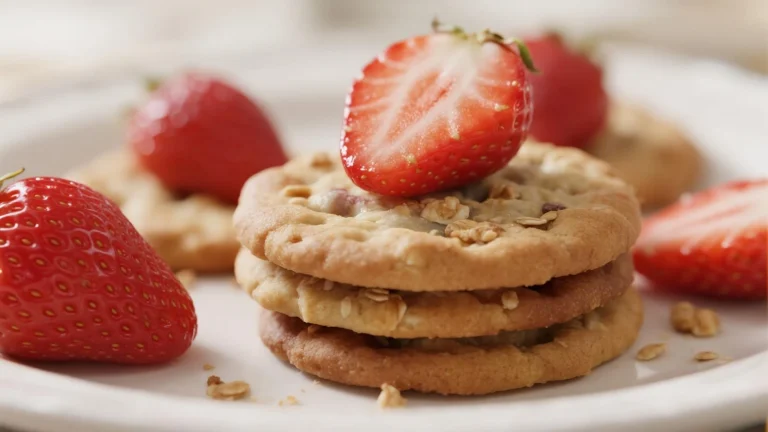 Iced Strawberry Oatmeal Cookies